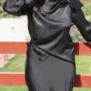 Black Éclat – Roselle Silk Blouse